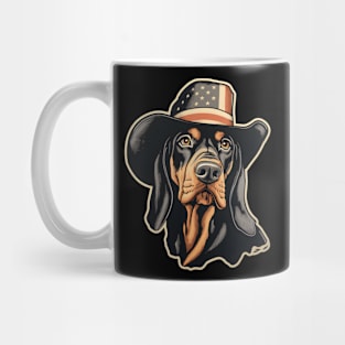 Patriotic Black and Tan Coonhound Mug